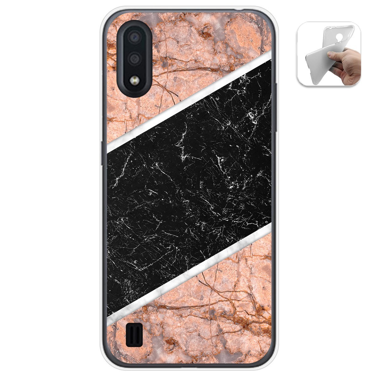Funda Gel Tpu para Samsung Galaxy A01 diseño Mármol 07 Dibujos