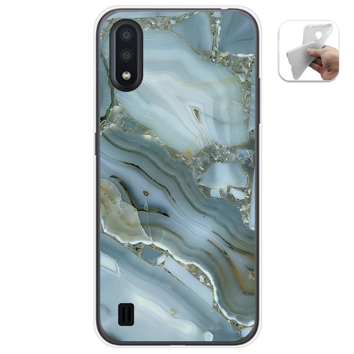 Funda Gel Tpu para Samsung Galaxy A01 diseño Mármol 09 Dibujos