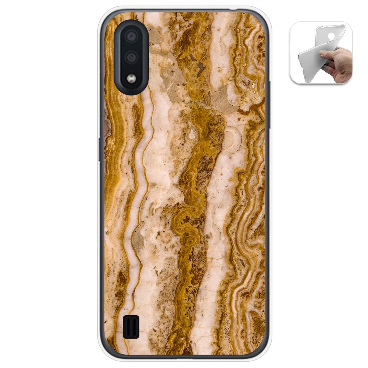 Funda Gel Tpu para Samsung Galaxy A01 diseño Mármol 10 Dibujos
