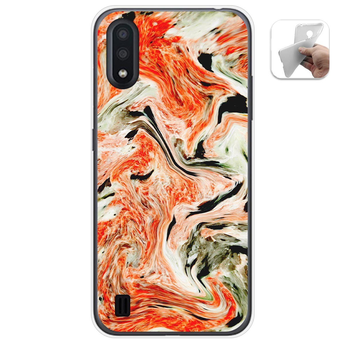 Funda Gel Tpu para Samsung Galaxy A01 diseño Mármol 12 Dibujos