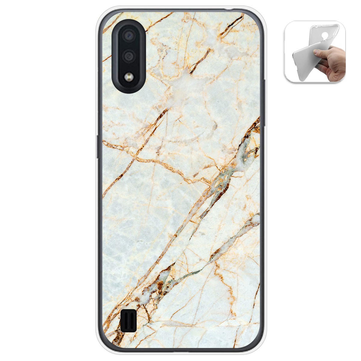 Funda Gel Tpu para Samsung Galaxy A01 diseño Mármol 13 Dibujos