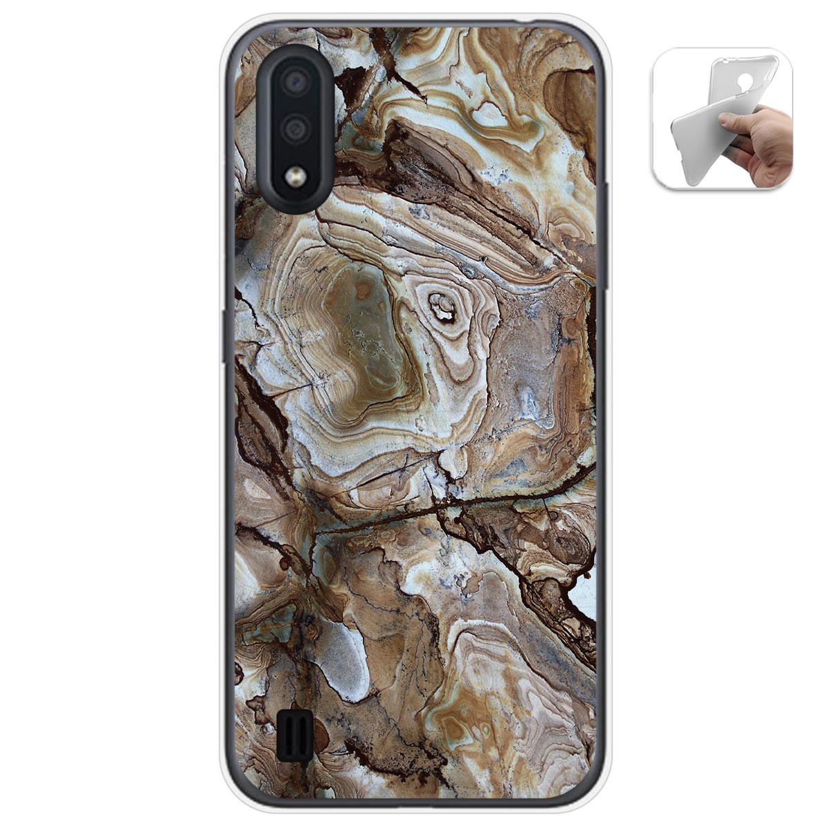 Funda Gel Tpu para Samsung Galaxy A01 diseño Mármol 14 Dibujos