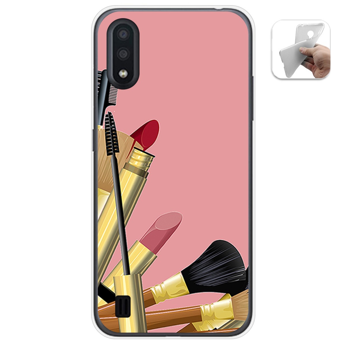 Funda Gel Tpu para Samsung Galaxy A01 diseño Brochas Dibujos