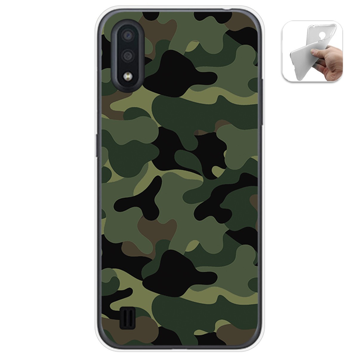 Funda Gel Tpu para Samsung Galaxy A01 diseño Camuflaje Dibujos