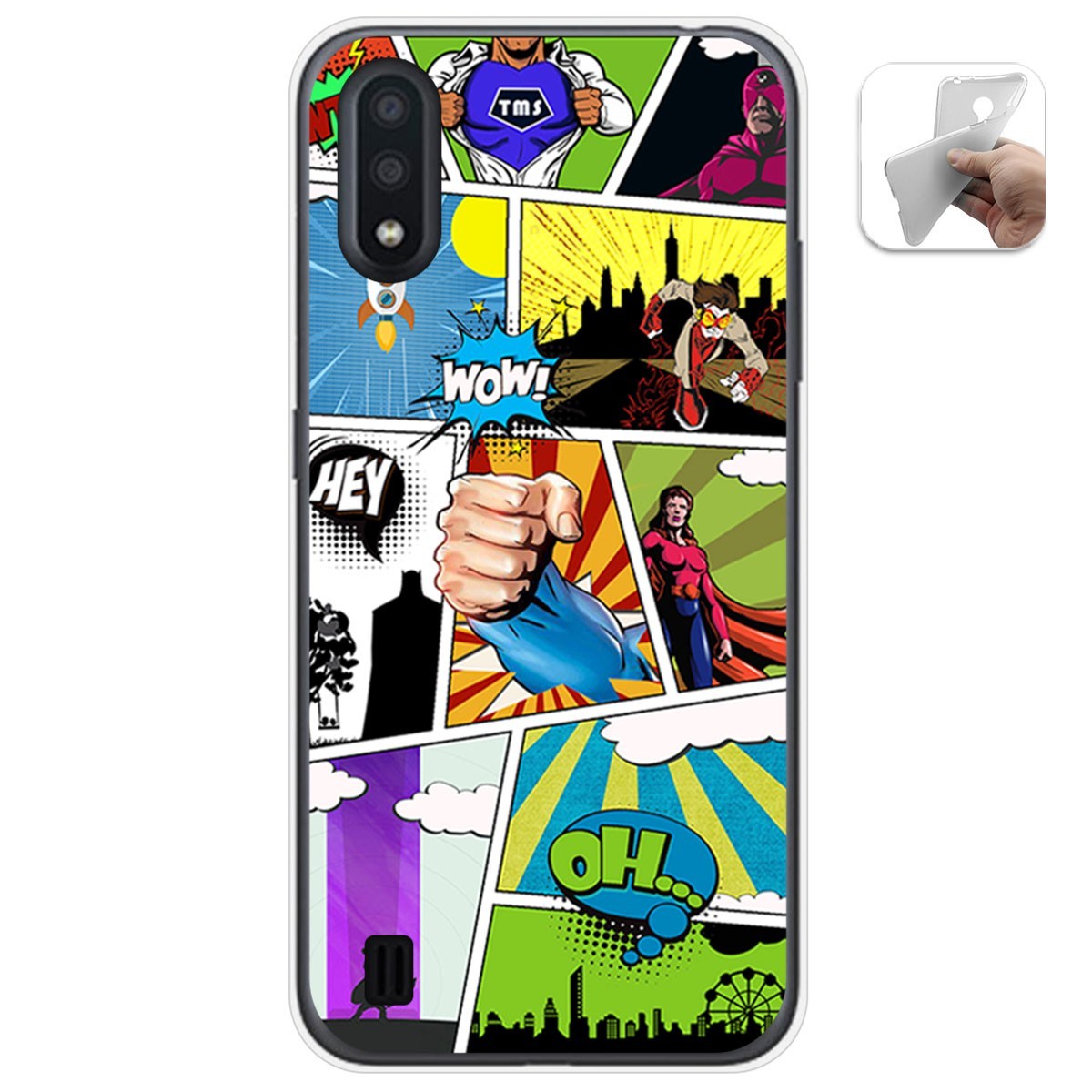 Funda Gel Tpu para Samsung Galaxy A01 diseño Comic Dibujos