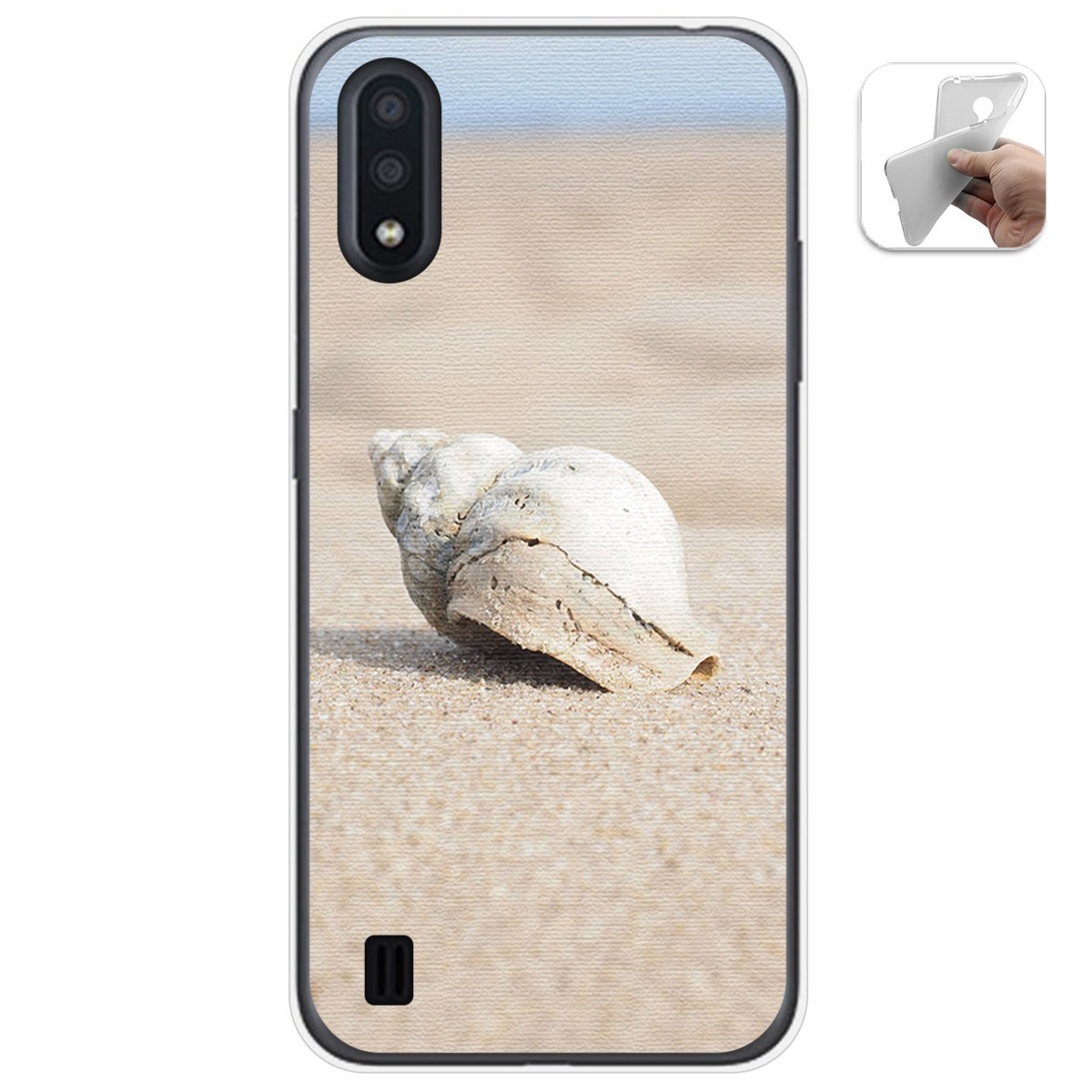 Funda Gel Tpu para Samsung Galaxy A01 diseño Concha Dibujos