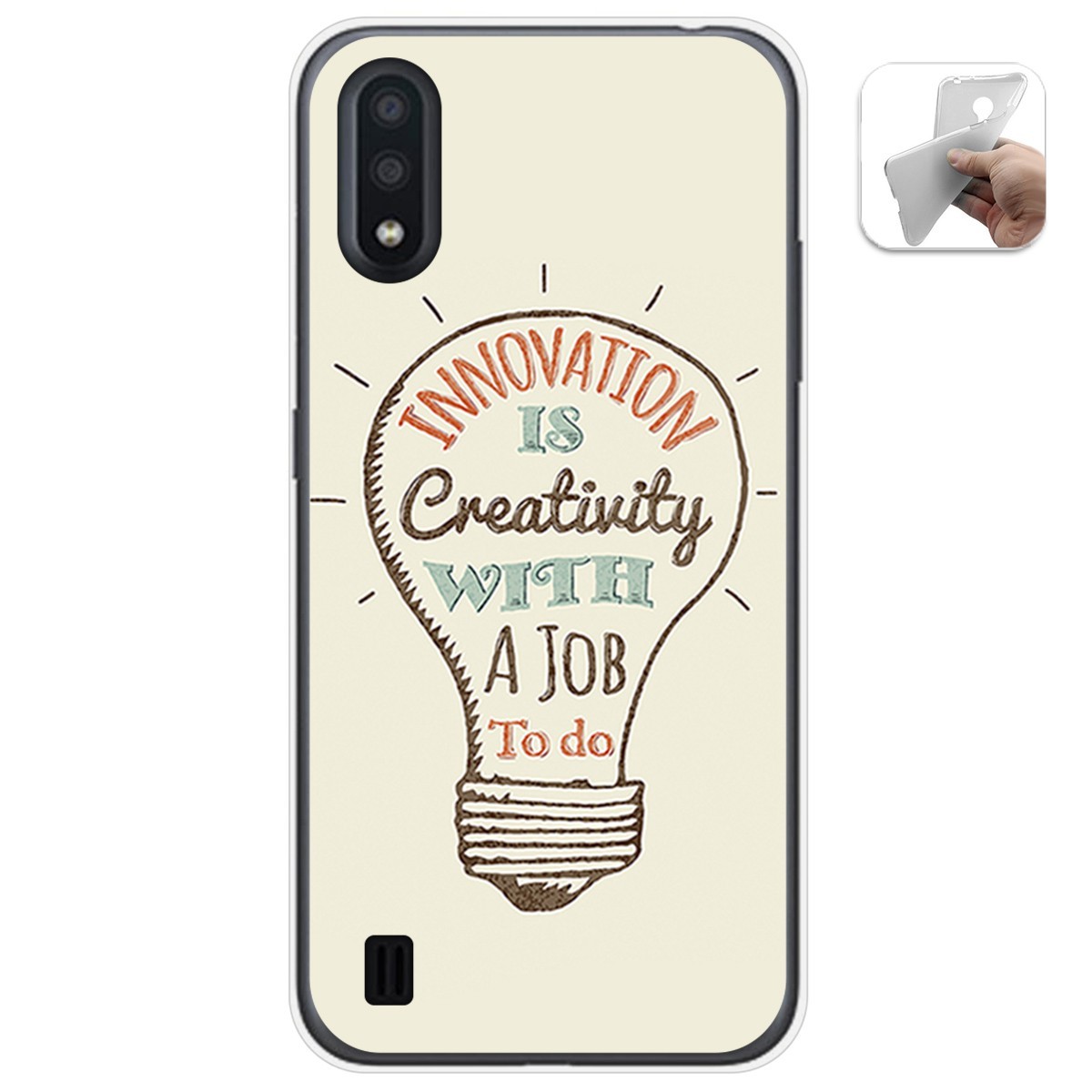 Funda Gel Tpu para Samsung Galaxy A01 diseño Creativity Dibujos