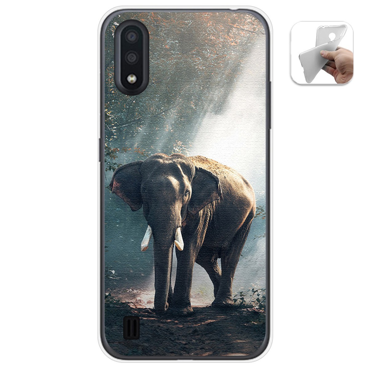 Funda Gel Tpu para Samsung Galaxy A01 diseño Elefante Dibujos