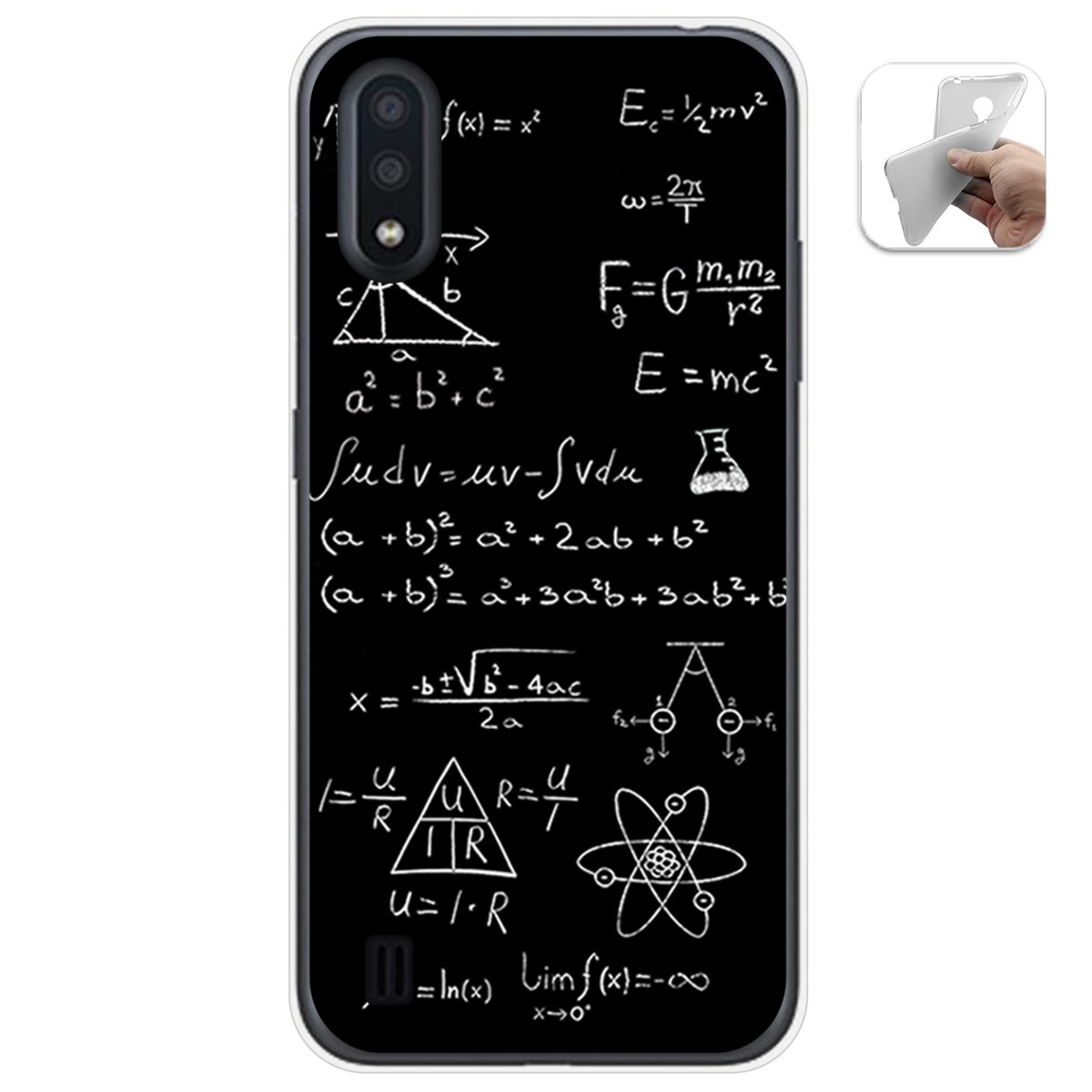 Funda Gel Tpu para Samsung Galaxy A01 diseño Formulas Dibujos