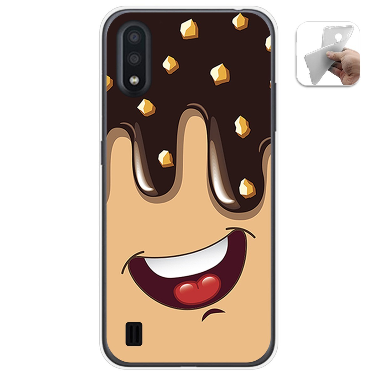 Funda Gel Tpu para Samsung Galaxy A01 diseño Helado Chocolate Dibujos