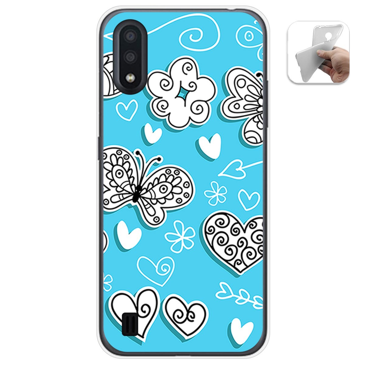 Funda Gel Tpu para Samsung Galaxy A01 diseño Mariposas Dibujos