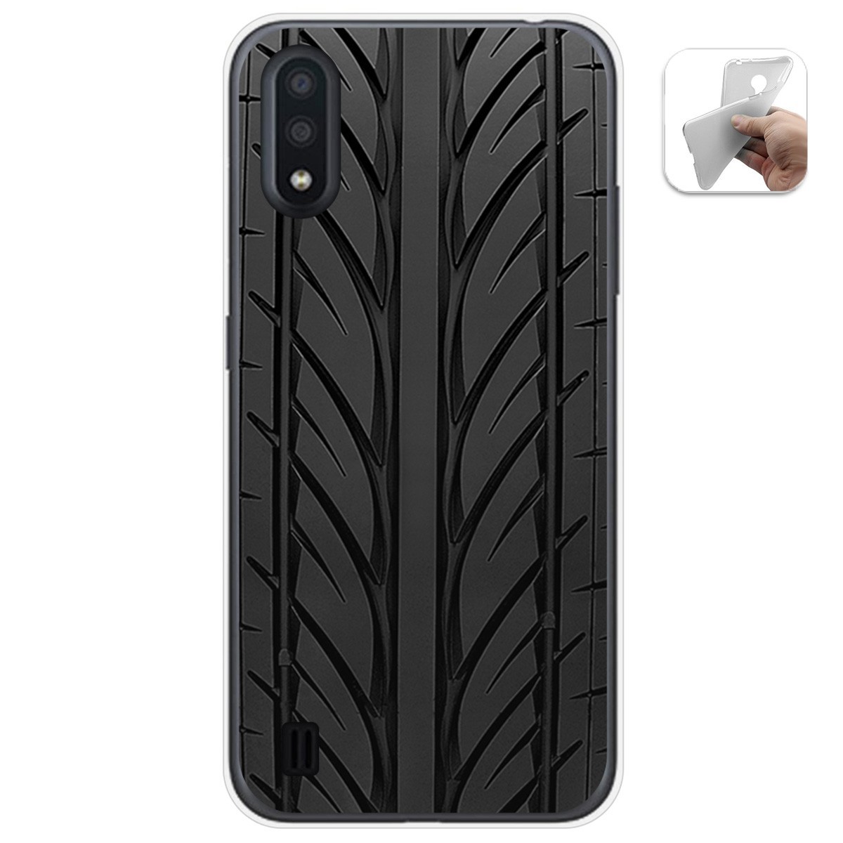 Funda Gel Tpu para Samsung Galaxy A01 diseño Neumatico Dibujos