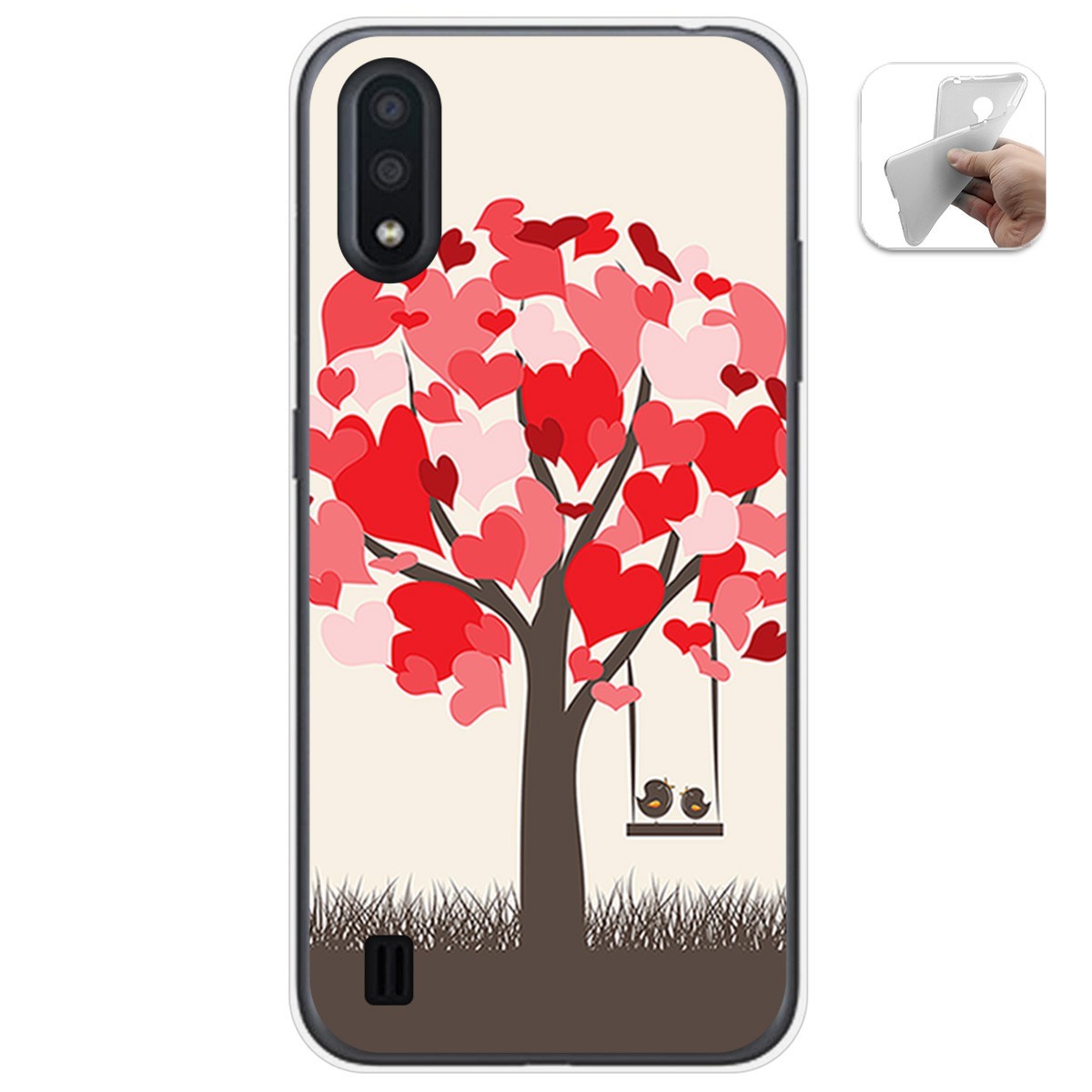 Funda Gel Tpu para Samsung Galaxy A01 diseño Pajaritos Dibujos