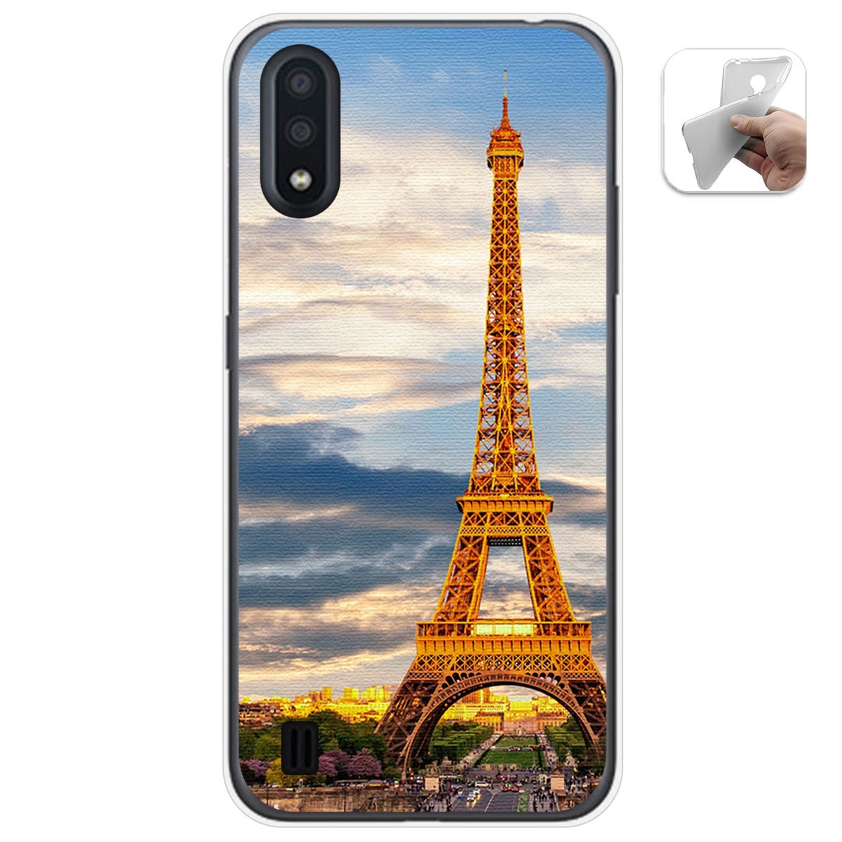 Funda Gel Tpu para Samsung Galaxy A01 diseño Paris Dibujos