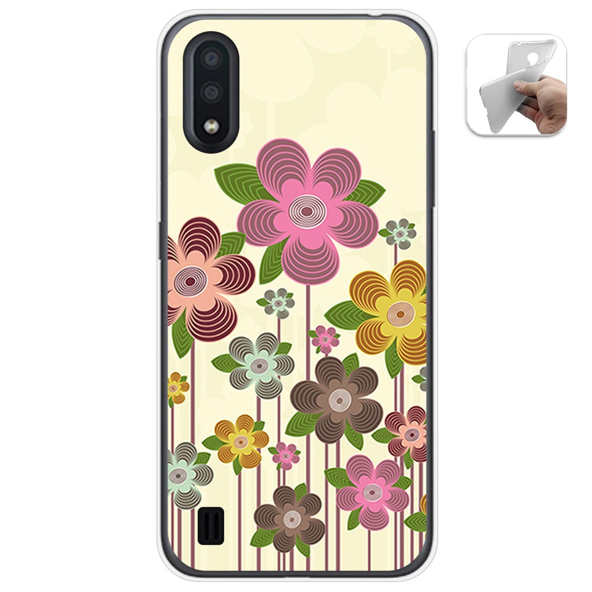 Funda Gel Tpu para Samsung Galaxy A01 diseño Primavera En Flor Dibujos