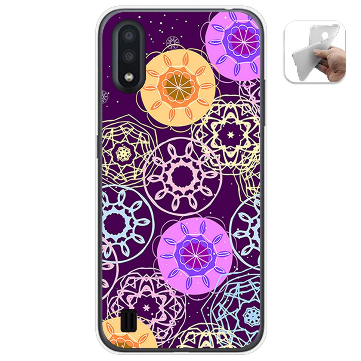 Funda Gel Tpu para Samsung Galaxy A01 diseño Radial Dibujos
