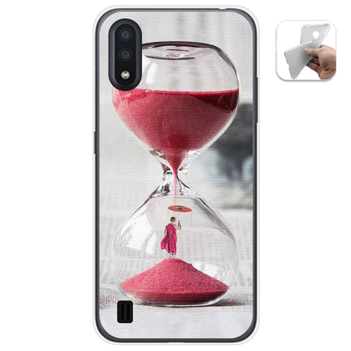 Funda Gel Tpu para Samsung Galaxy A01 diseño Reloj Dibujos