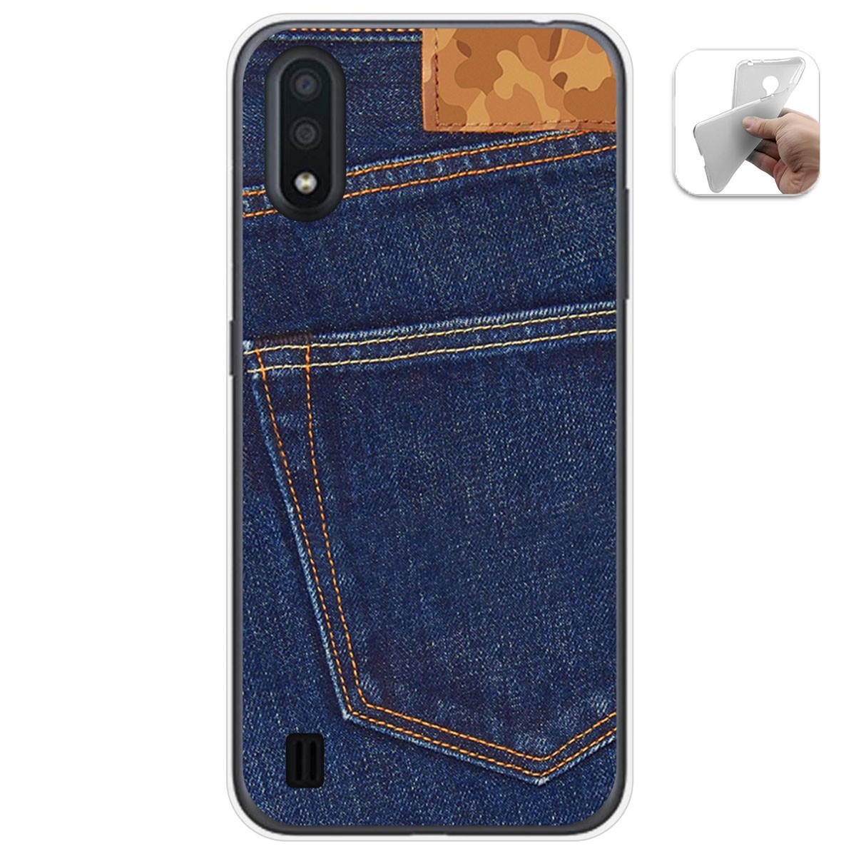 Funda Gel Tpu para Samsung Galaxy A01 diseño Vaquero Dibujos