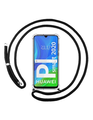 Funda Colgante Transparente para Huawei P Smart 2020 con Cordon Negro