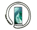 Funda Colgante Transparente para Huawei P40 Lite 5G con Cordon Verde / Dorado