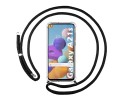 Funda Colgante Transparente para Samsung Galaxy A21s con Cordon Negro