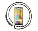 Funda Colgante Transparente para Samsung Galaxy M31 con Cordon Verde / Dorado