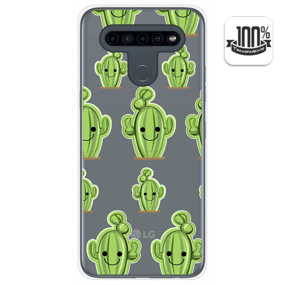 Funda Gel Transparente para Lg K41s / Lg K51s diseño Cactus Dibujos