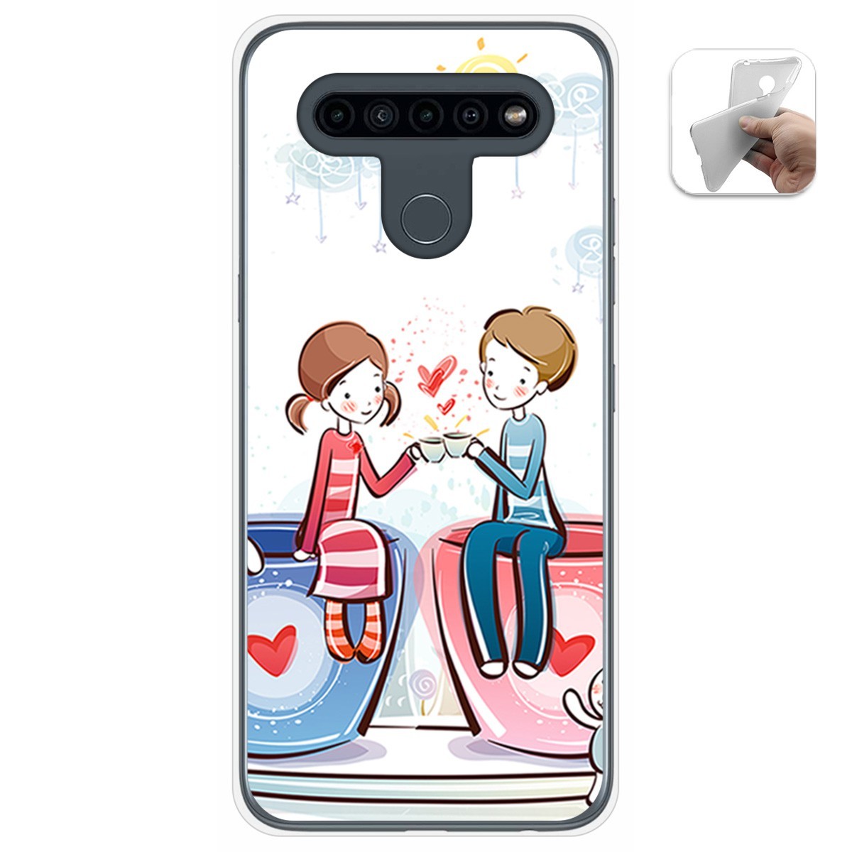 Funda Gel Tpu para Lg K41s / Lg K51s diseño Café Dibujos