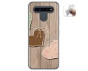 Funda Gel Tpu para Lg K41s / Lg K51s diseño Corazones Madera Dibujos