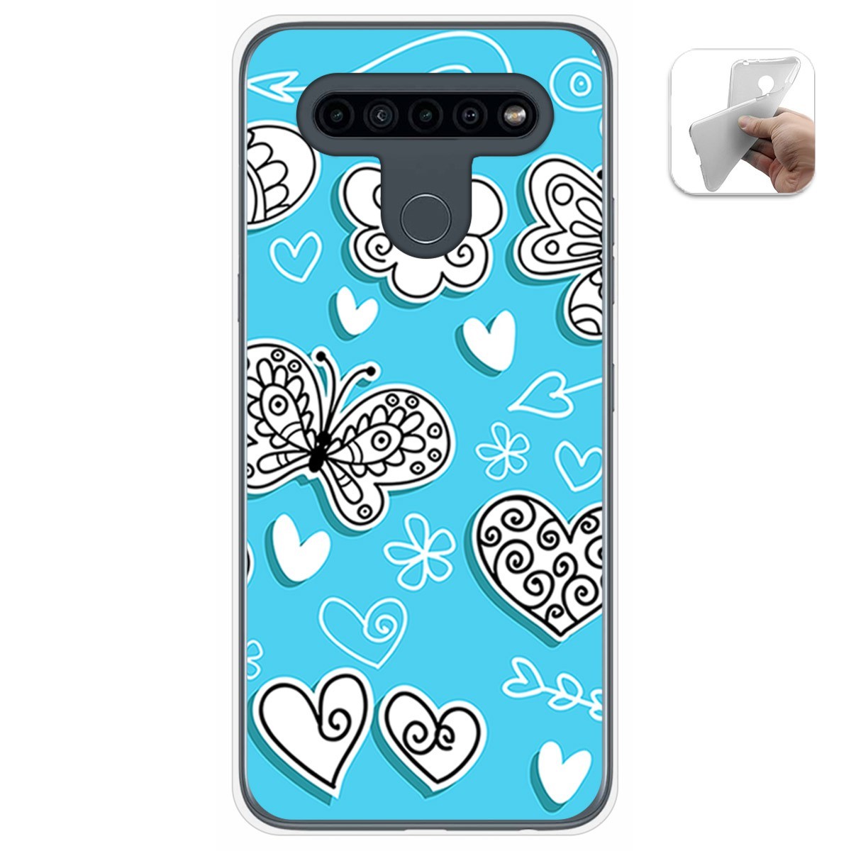 Funda Gel Tpu para Lg K41s / Lg K51s diseño Mariposas Dibujos
