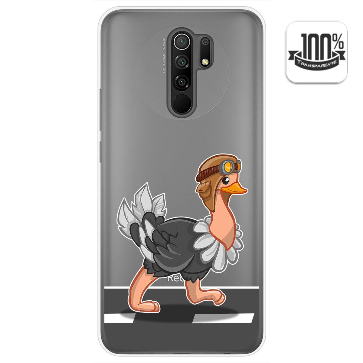 Funda Gel Transparente para Xiaomi Redmi 9 diseño Avestruz Dibujos