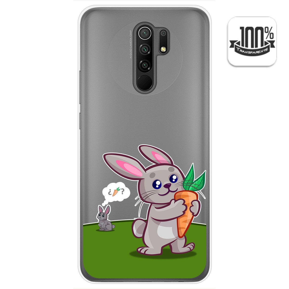 Funda Gel Transparente para Xiaomi Redmi 9 diseño Conejo Dibujos