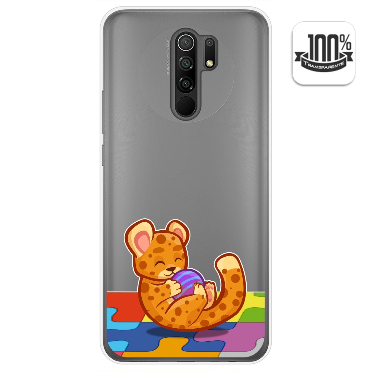 Funda Gel Transparente para Xiaomi Redmi 9 diseño Leopardo Dibujos
