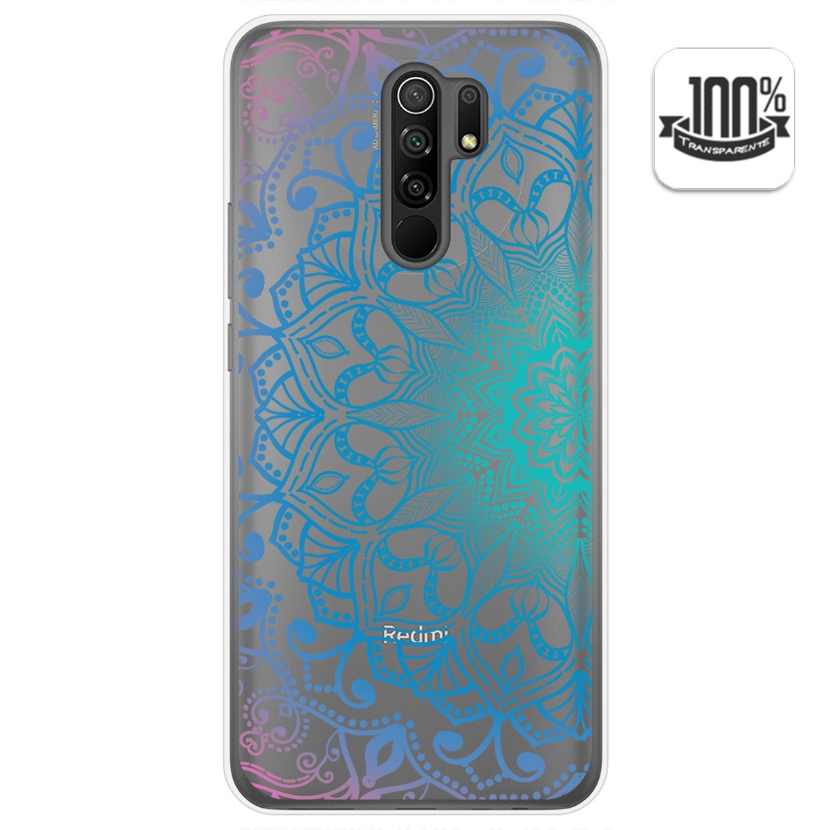 Funda Gel Transparente para Xiaomi Redmi 9 diseño Mandala Dibujos