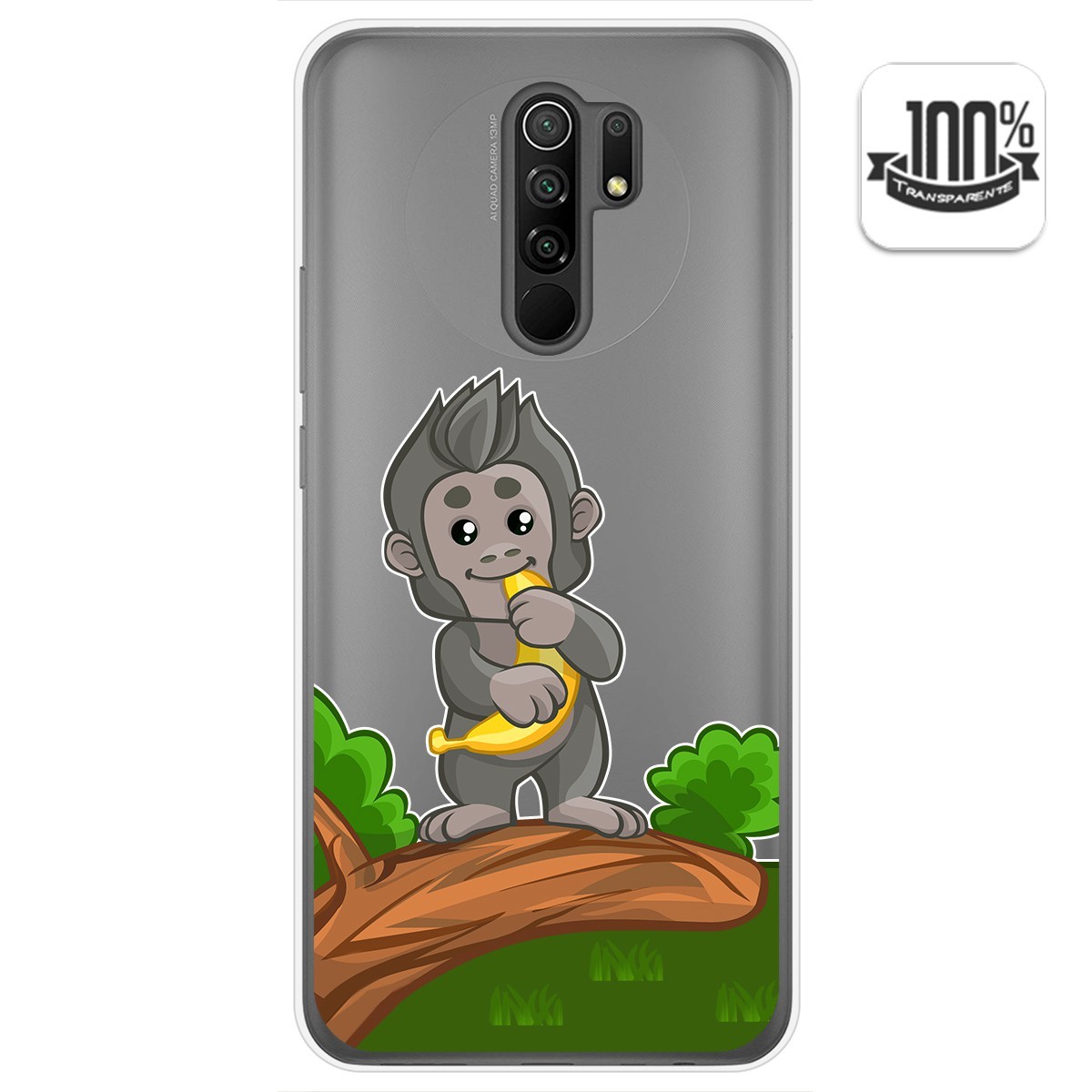 Funda Gel Transparente para Xiaomi Redmi 9 diseño Mono Dibujos