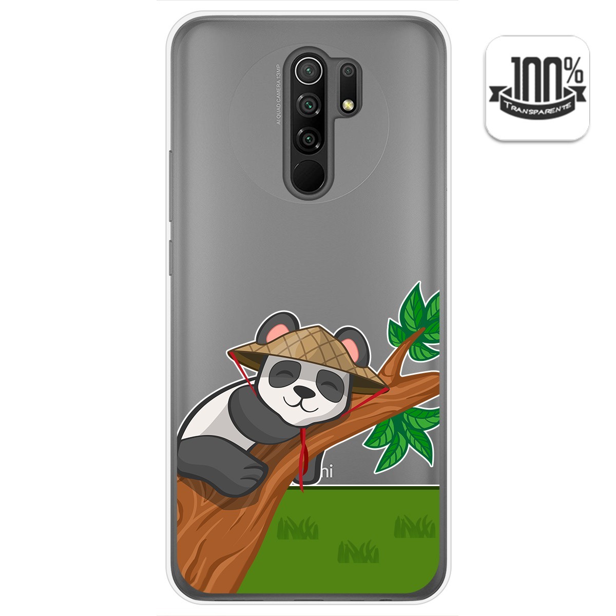 Funda Gel Transparente para Xiaomi Redmi 9 diseño Panda Dibujos