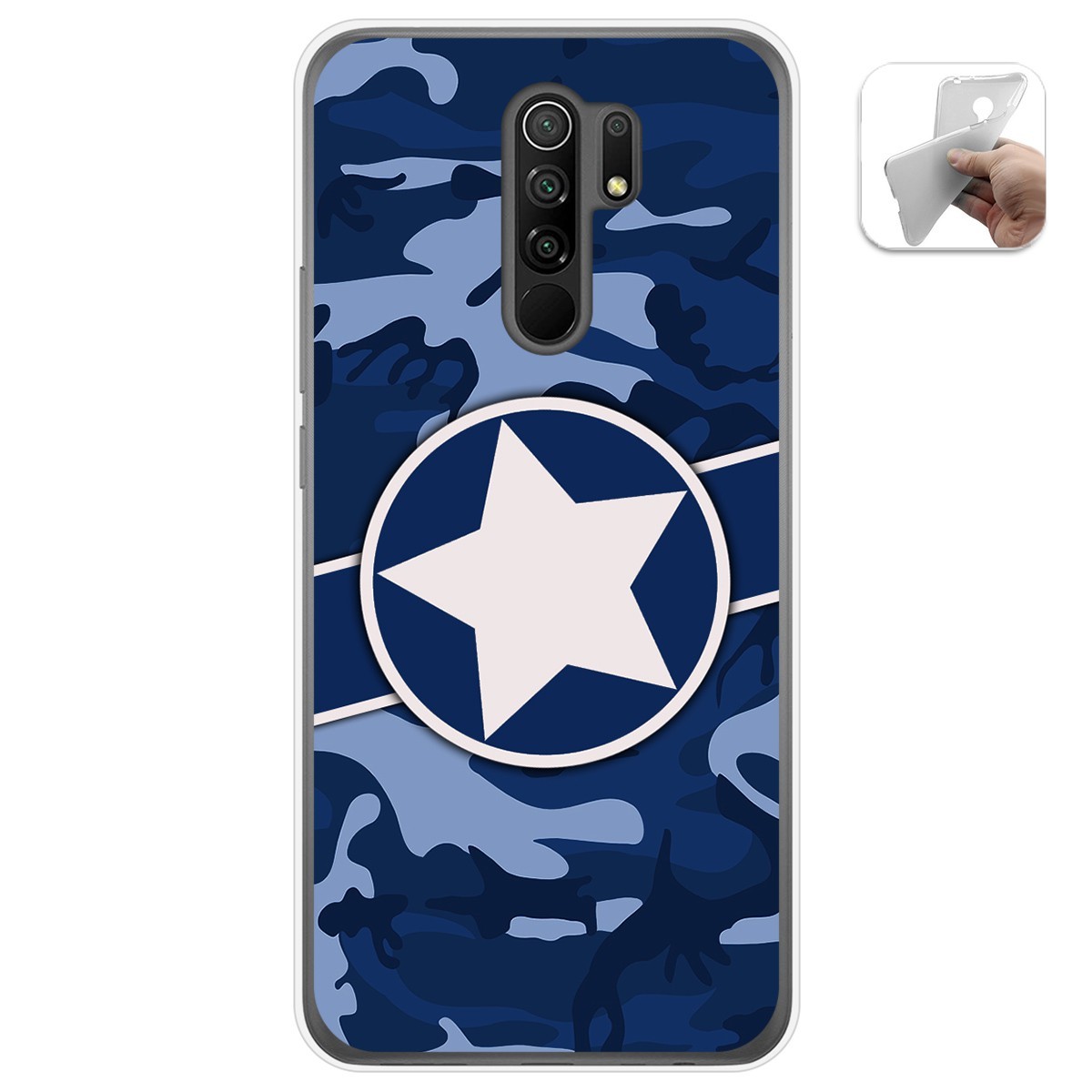 Funda Gel Tpu para Xiaomi Redmi 9 diseño Camuflaje 03 Dibujos