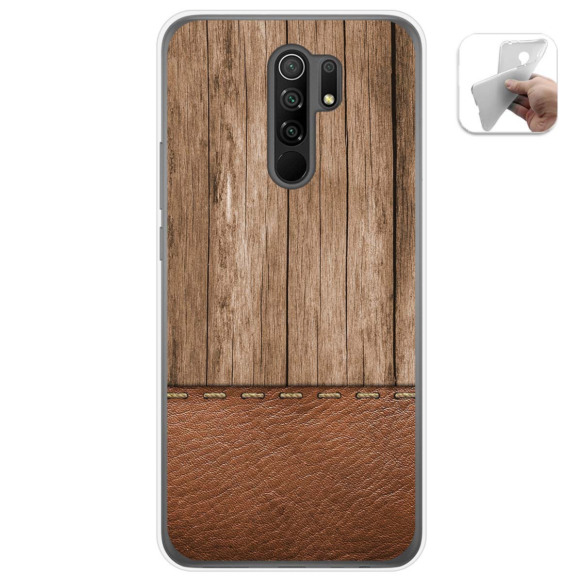 Funda Gel Tpu para Xiaomi Redmi 9 diseño Madera 09 Dibujos