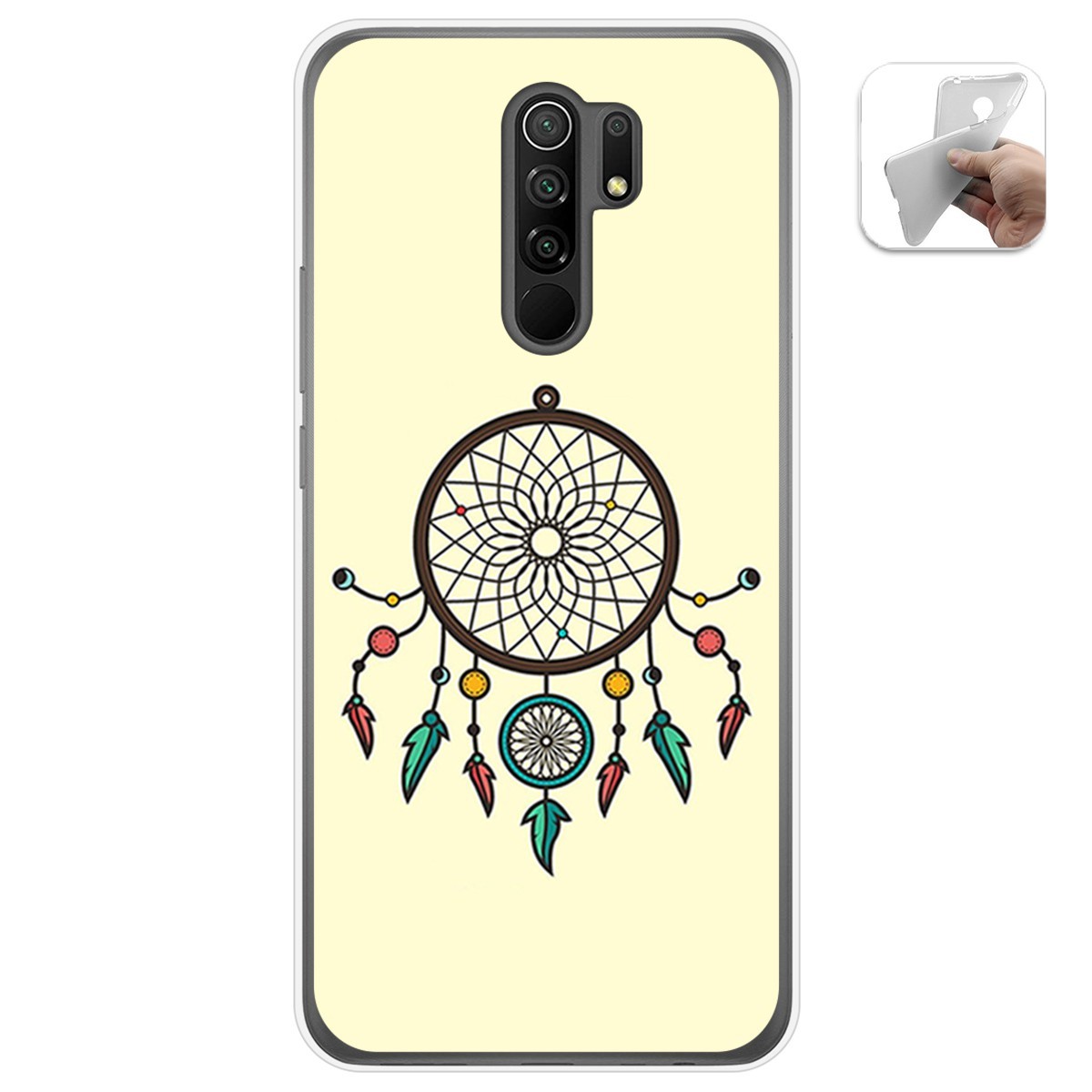 Funda Gel Tpu para Xiaomi Redmi 9 diseño Atrapasueños Dibujos
