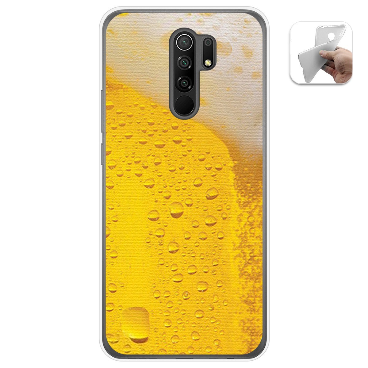 Funda Gel Tpu para Xiaomi Redmi 9 diseño Cerveza Dibujos