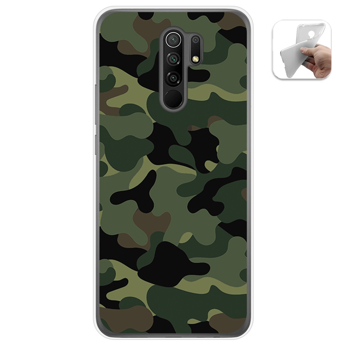 Funda Gel Tpu para Xiaomi Redmi 9 diseño Camuflaje Dibujos