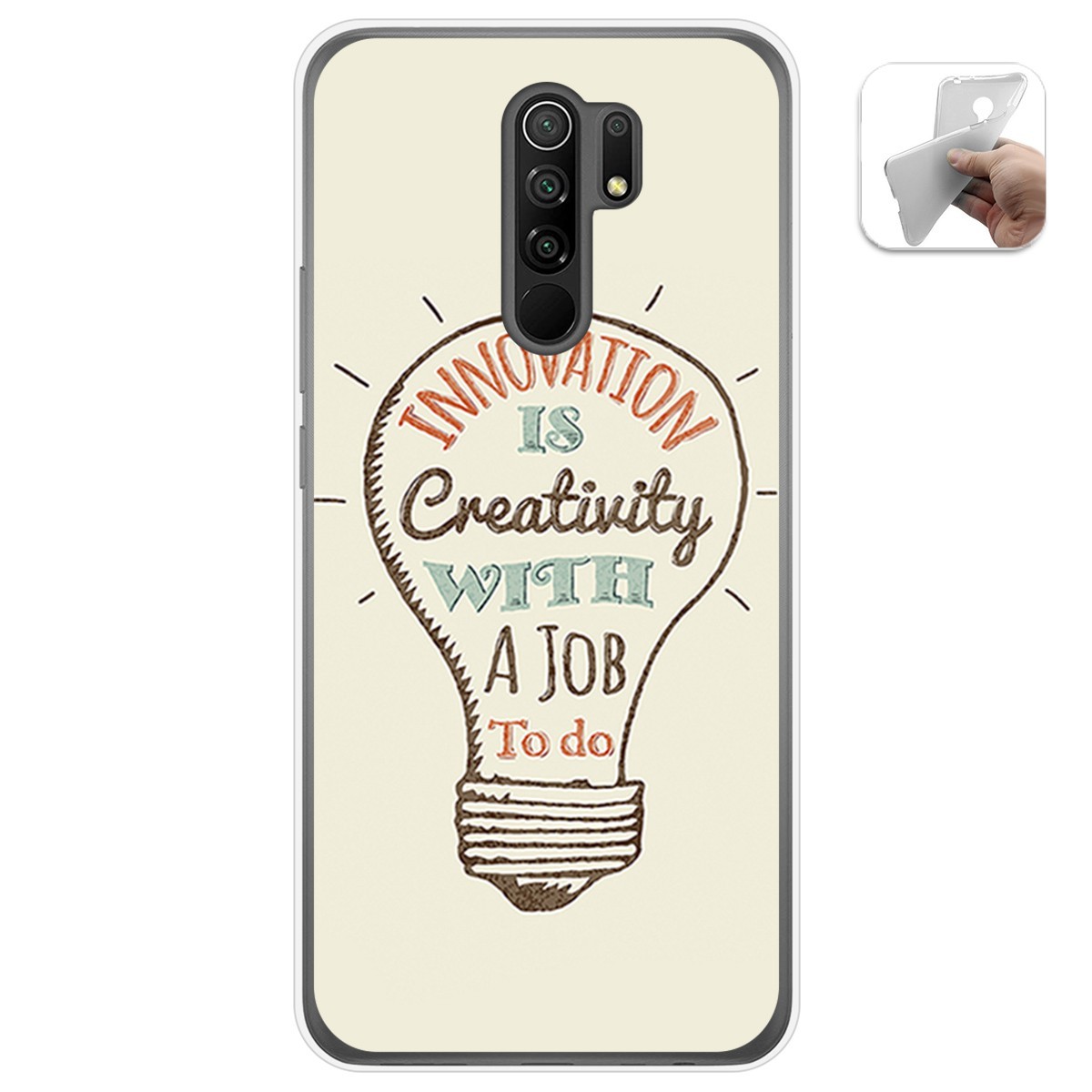Funda Gel Tpu para Xiaomi Redmi 9 diseño Creativity Dibujos