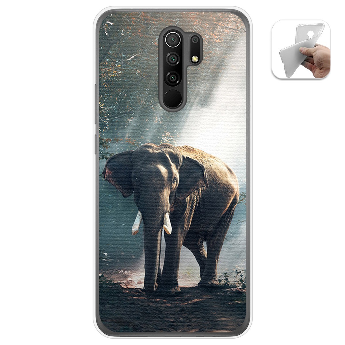 Funda Gel Tpu para Xiaomi Redmi 9 diseño Elefante Dibujos