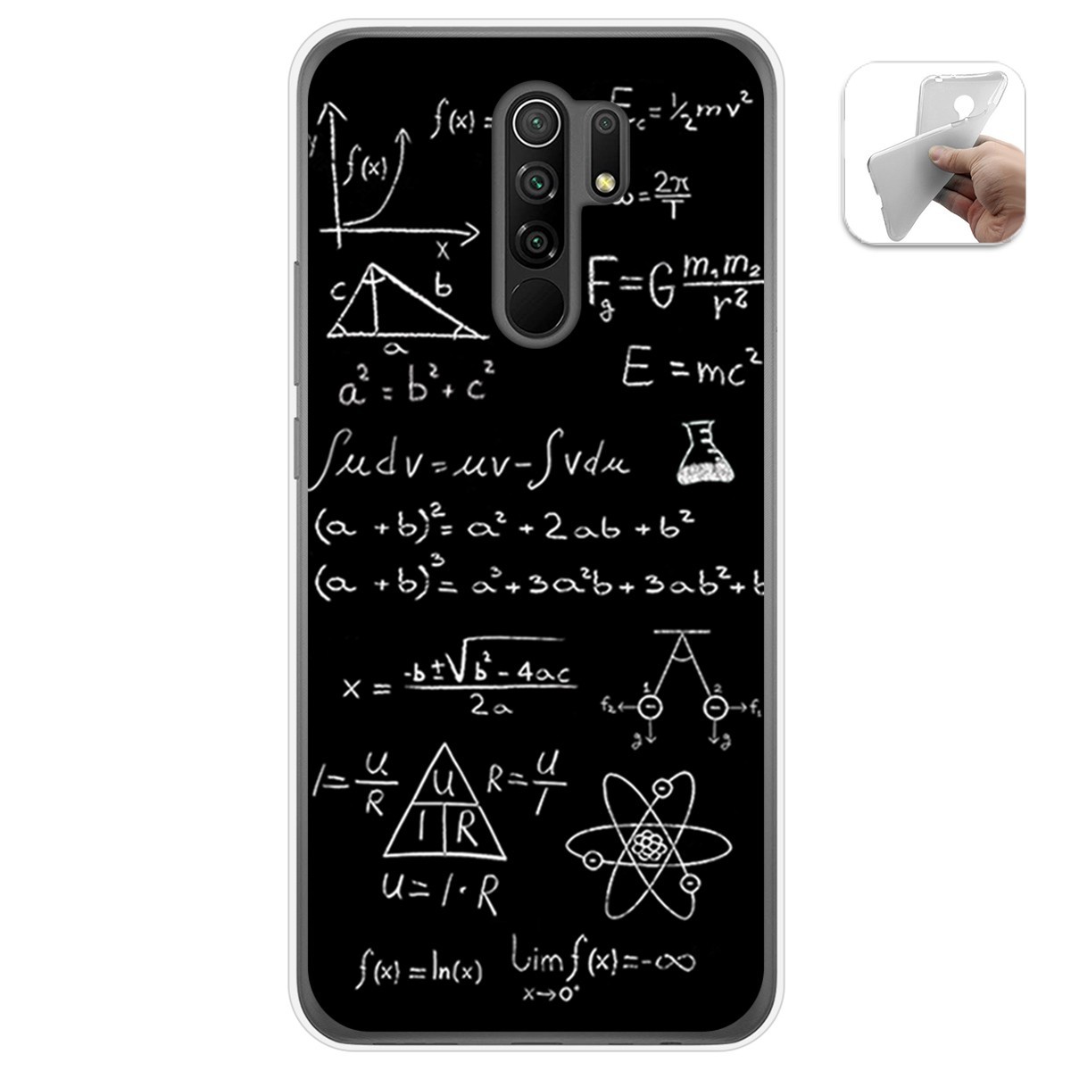 Funda Gel Tpu para Xiaomi Redmi 9 diseño Formulas Dibujos