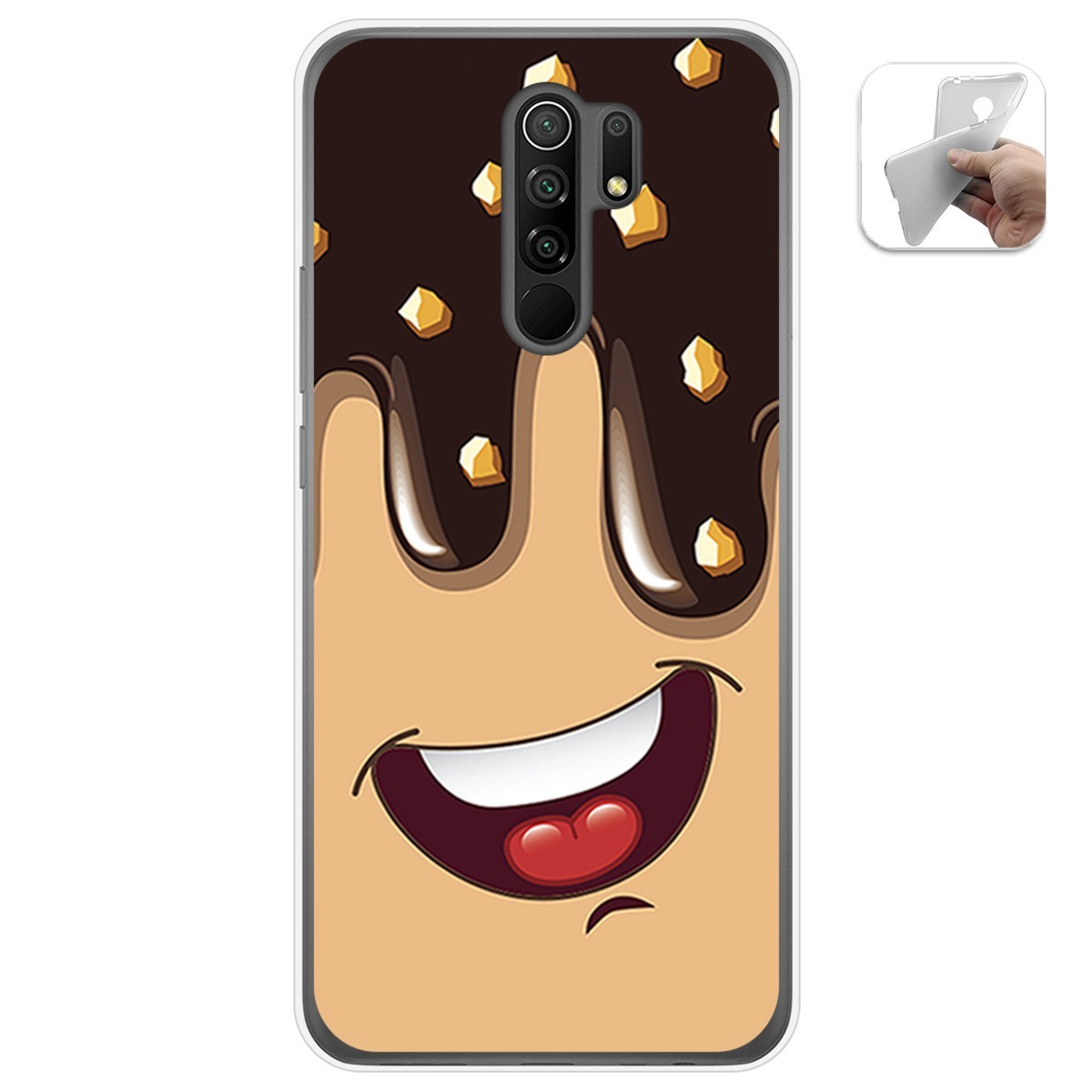 Funda Gel Tpu para Xiaomi Redmi 9 diseño Helado Chocolate Dibujos