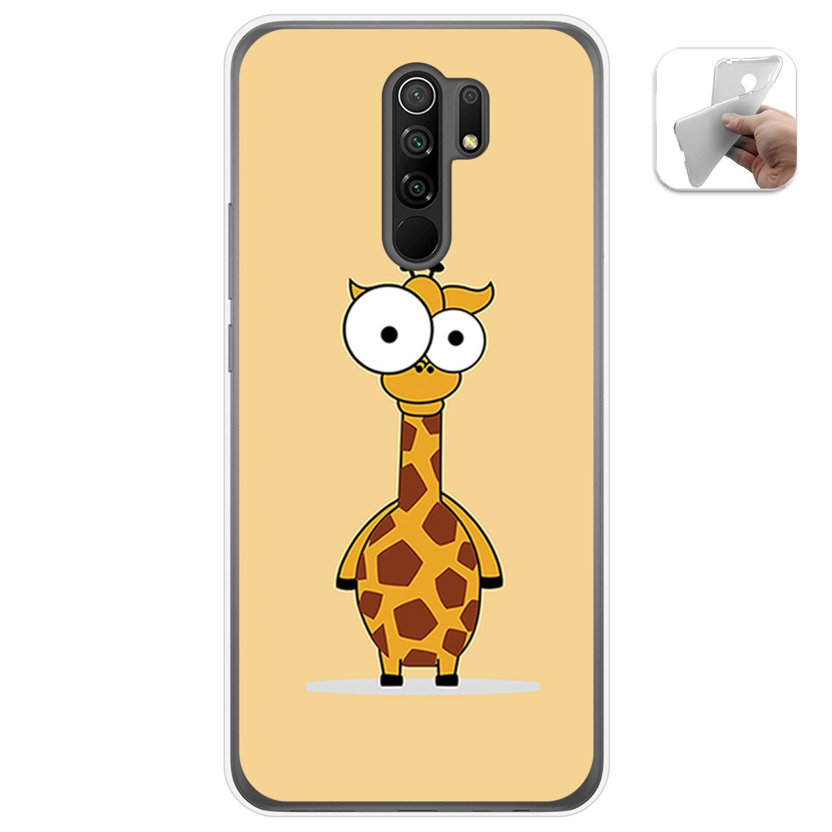 Funda Gel Tpu para Xiaomi Redmi 9 diseño Jirafa Dibujos