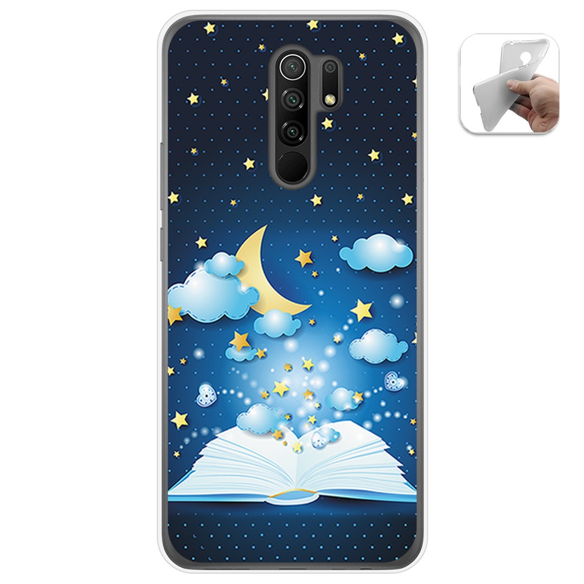 Funda Gel Tpu para Xiaomi Redmi 9 diseño Libro Cuentos Dibujos