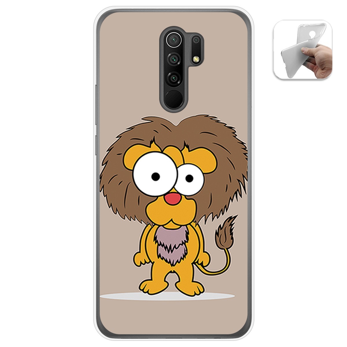 Funda Gel Tpu para Xiaomi Redmi 9 diseño Leon Dibujos