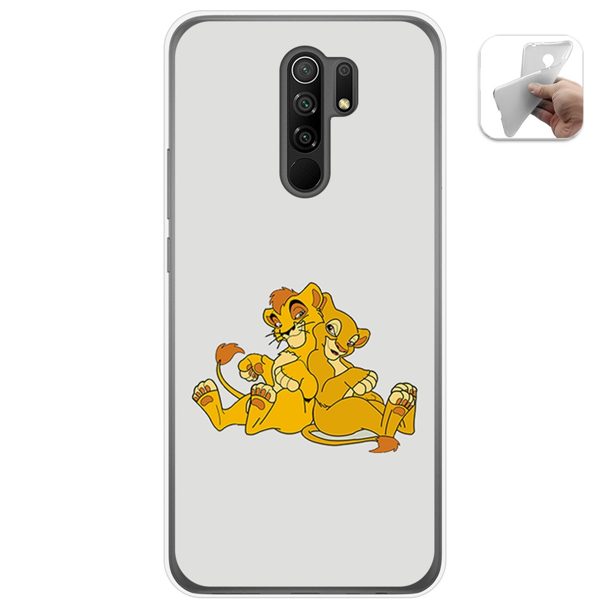 Funda Gel Tpu para Xiaomi Redmi 9 diseño Leones Dibujos