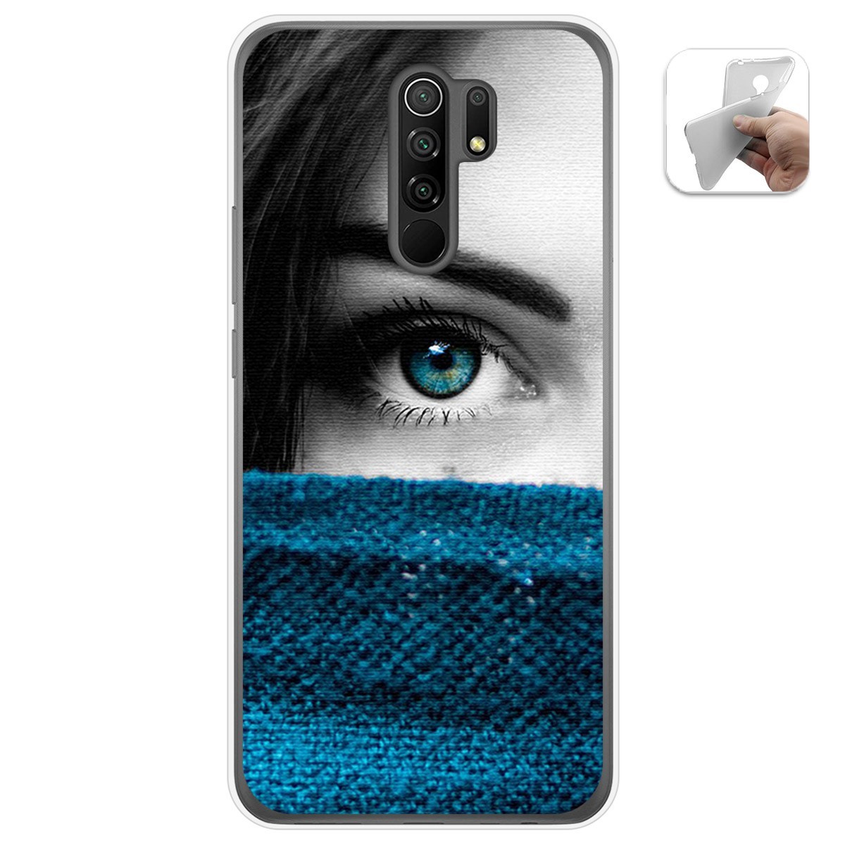Funda Gel Tpu para Xiaomi Redmi 9 diseño Ojo Dibujos